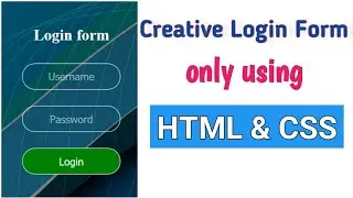 Creative Login form using html css only in hindi | Animated login form using html css