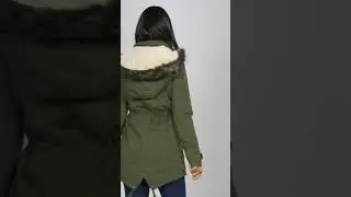 Studio - Brave Soul PU Trim Fleece Lined Hooded Parka