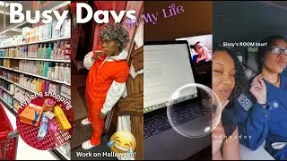 busy days in my life | just a girl in her 20's! spooky work day, sisters room tour, shopping & MORE!