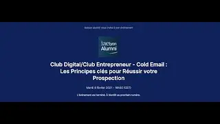 Club Digital - Replay - Cold Email : Les Principes clés pour Réussir votre Prospection