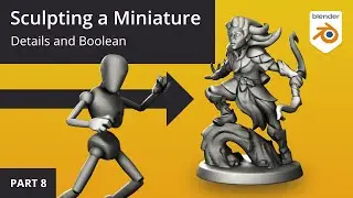 Sculpting a Wood Elf Ranger Miniature in Blender Part 8 - Details and Boolean