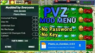 Plants vs Zombies Mod Menu Latest Version 3.8.0 | MediaFire Link | No Password | No Key