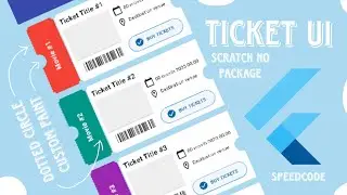 Flutter UI Design | Dotted Circle line, Custom Paint | Ticket design from Scratch no packages📦.