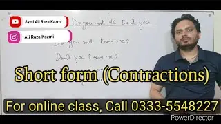 Short Forms ( Contractions) | By Syed Ali Raza Kazmi