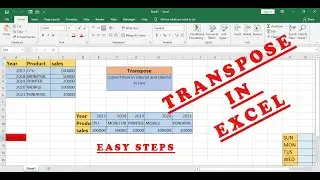 BEST WAY TO CONVERT ROW TO COLUMN WITH TRANSPOSE IN EXCEL II  IN HINDI