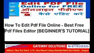 How To Edit Pdf File Online   Best Free Pdf Files Editor BEGINNER'S TUTORIAL