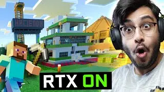 I PLAYED MY MINECRAFT WORLD IN RTX!! - RAWKNEE