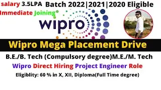 WIPRO RECRUITMENT 2021 | WIPRO NLTH FOR 2020 | 2021 | 2022 | FOR FRESHER