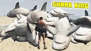 GTA 5 Mods - NO WATER + TSUNAMI MODS! - (SHARK KING) - (GTA V PC - Fun With Mods)