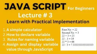 JavaScript variables |how to declare variable| assign value to variable simple calculator JavaScript