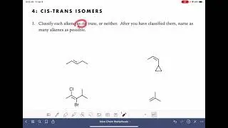 13a: Classifying alkenes as cis or trans
