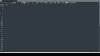 Hive : Deleting a partition from Hive external table