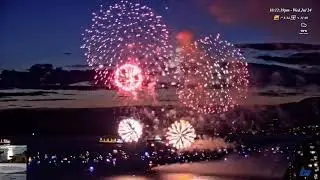 LIVE English Bay Vancouver, webcam recording -  fireworks - 24th July 2024