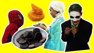 ❄️ Frozen Elsa and Spiderman got Joker 🍪 Oreo and Toohbrush prank, fake shit, Police arrests!