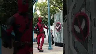 An elegant entrance by the always modest Deadpool #disneyland #deadpool #comedy