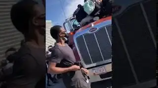 Crowd Grabs Tanker Truck Driver - Protest Minneapolis