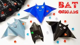 Origami Halloween bat 🦇 easy || Halloween DIY decorations paper