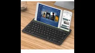 Universal Bluetooth Keyboard Multi Device Built in Cellphone Cradle Wireless with Stand phone holder