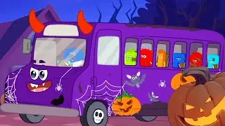 Halloween Wheels On The Bus + More Vehicles Songs for Children