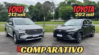 Comparativo Toyota Corolla Cross 2025 GR-Sport e Ford Territory 2025 Titanium