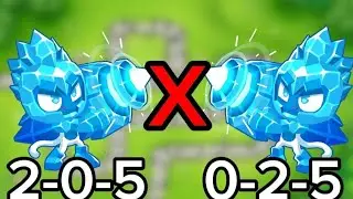 Icicle Impale 2-0-5 vs 0-2-5 (multiple bloons test)