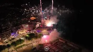 Entrada de Santa Tecla a l'esglesia de La Punta 2024. Vista de dron