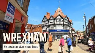 WREXHAM, Wales | 4K Narrated Walking Tour | Let's Walk 2023