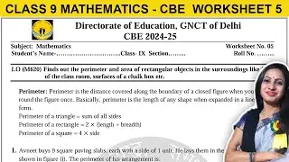 DOE Class 9 Maths CBE Worksheet 5 Solution | 2024 - 2025