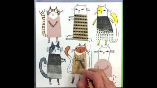 How to Create Cut Paper and Collage Dress Up Cats!
