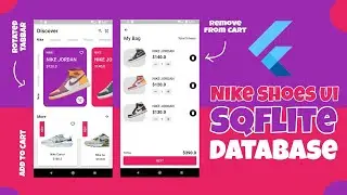 Flutter UI Practicing | Flutter Sqflite database, Rotated TabBar, Stack | Nike Shoes UI.