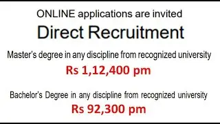 Golden Opportunity to Any PG (Rs 1,12,400 pm) Any UG (Rs 92,300 pm) | Permanent Direct Recruitment
