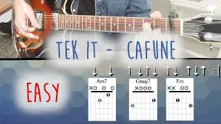 Tek it - Cafune | EASY Guitar Tutorial | Tabs, Chords & Strumming Pattern