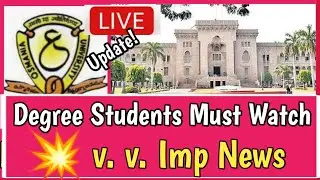 ou latest updates//Degree sem exams2022//Very Imp update//Ou Degree pass marks//Tips tu score marks/