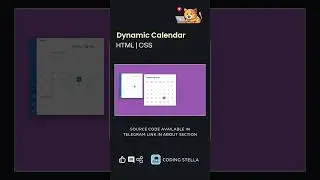 Dynamic Calendar With Source Code 🗓 