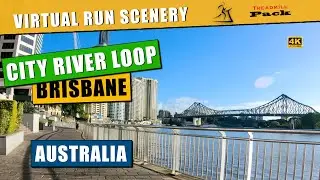 City River Circuit | Brisbane,  Australia | 35 min | POV Virtual Treadmill Run Walk cycle