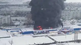 Первомайск, Эпицентр горит! Видео с дрона!