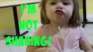 Cute Baby Won't Share Drink