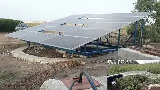 طريقة تركيب منظومة متحركة للطاقة الشمسية 14 لوحة شمسية  مضخة 5ونصف حصان