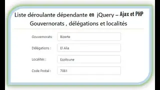 Listes déroulante dépendante JQuery AJAX