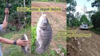 save momen fishing strike ikan babon melewati jalan off-road untuk kelokasi