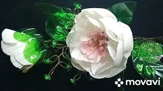 Как собрать веточку розы МК ПЭТ бутылки!Это интересно и красиво !