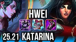 HWEI vs KATARINA (MID) | 47k DMG, Dominating | KR Master | 25.21