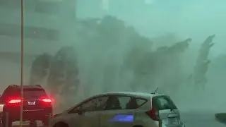 HOUSTON STORMS: Resident take cover as windows are blown out on Texas skyscrapers