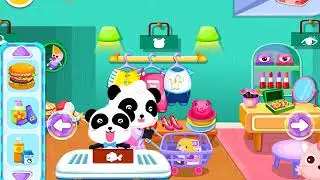Baby bus,Super market , Have fun, fruits, vegetables, snacks, Little Panda