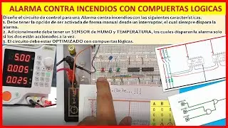 #COMPUERTASLOGICAS ✅ALARMA CONTRA INCENDIOS CON COMPUERTAS LÓGICAS- MUY FÁCIL✅
