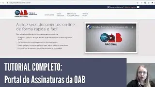 Tutorial plataforma de assinatura digital OAB