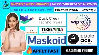Biggest New Hirings | OFF Campus Drive | Wipro, Codeace, Maskoid | 2024, 2023 Batch | Jobs