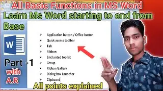 Learn Ms Word starting to end from base (Part - 1)
