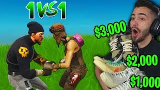 I bet my $10,000 Shoe Collection I'd WIN this Fortnite 1v1!