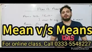 Mean v/s Means | By Syed Ali Raza Kazmi